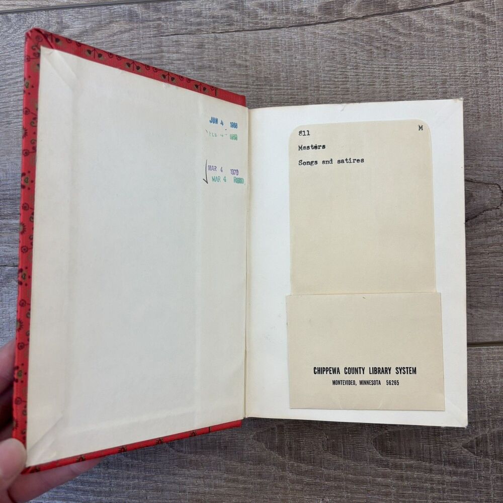 Vtg Songs and Satires Book 1916 1st Ed Antique Red Shelf Decor Boho Eclectic HC - Picture 9 of 15